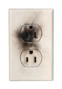 Burnt wall outlet